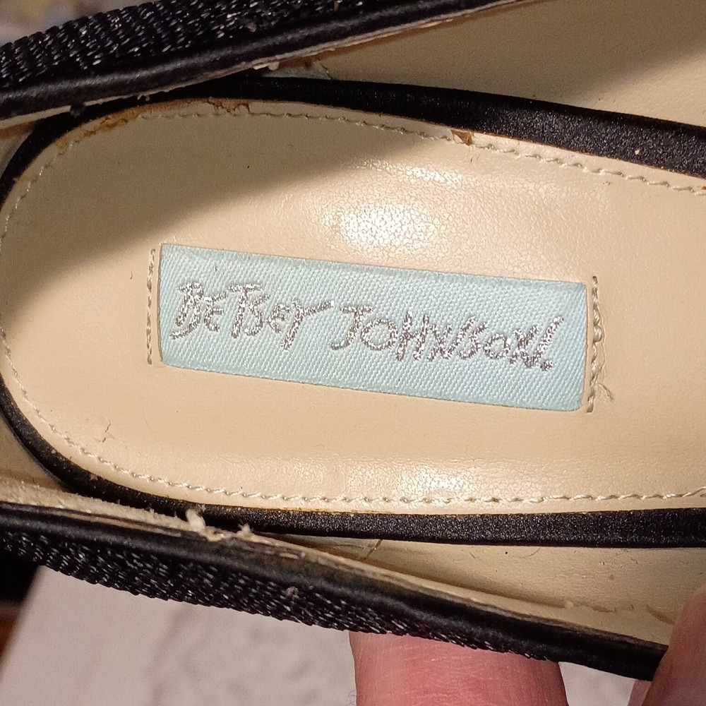 Betsey Johnson SB-Lou Black Sequin Chunky Heels Size 9.5 Shiny Sexy‎ Pumps - Picture 13 of 15